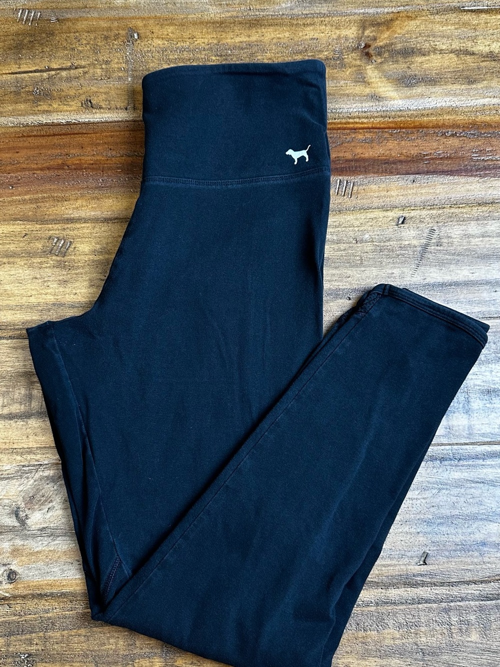 PINK Victoria's Secret Black High-Waist Logo Leggings